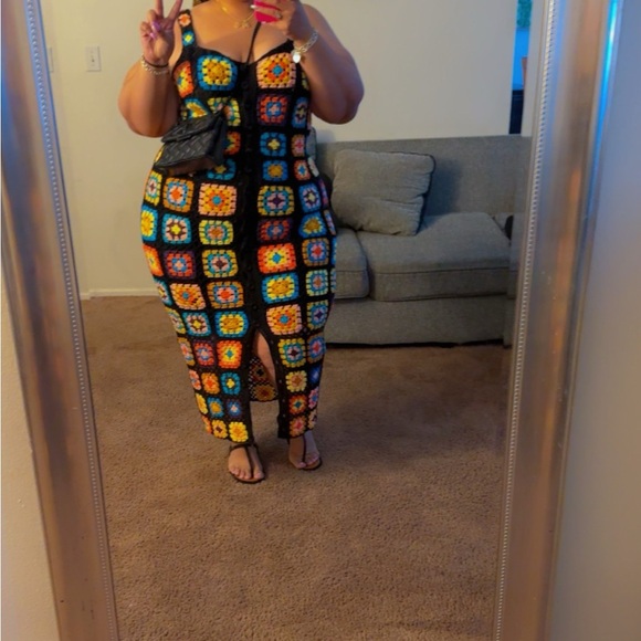 Fashion Nova Vibrant Crochet Maxi Dress - Picture 2 of 2